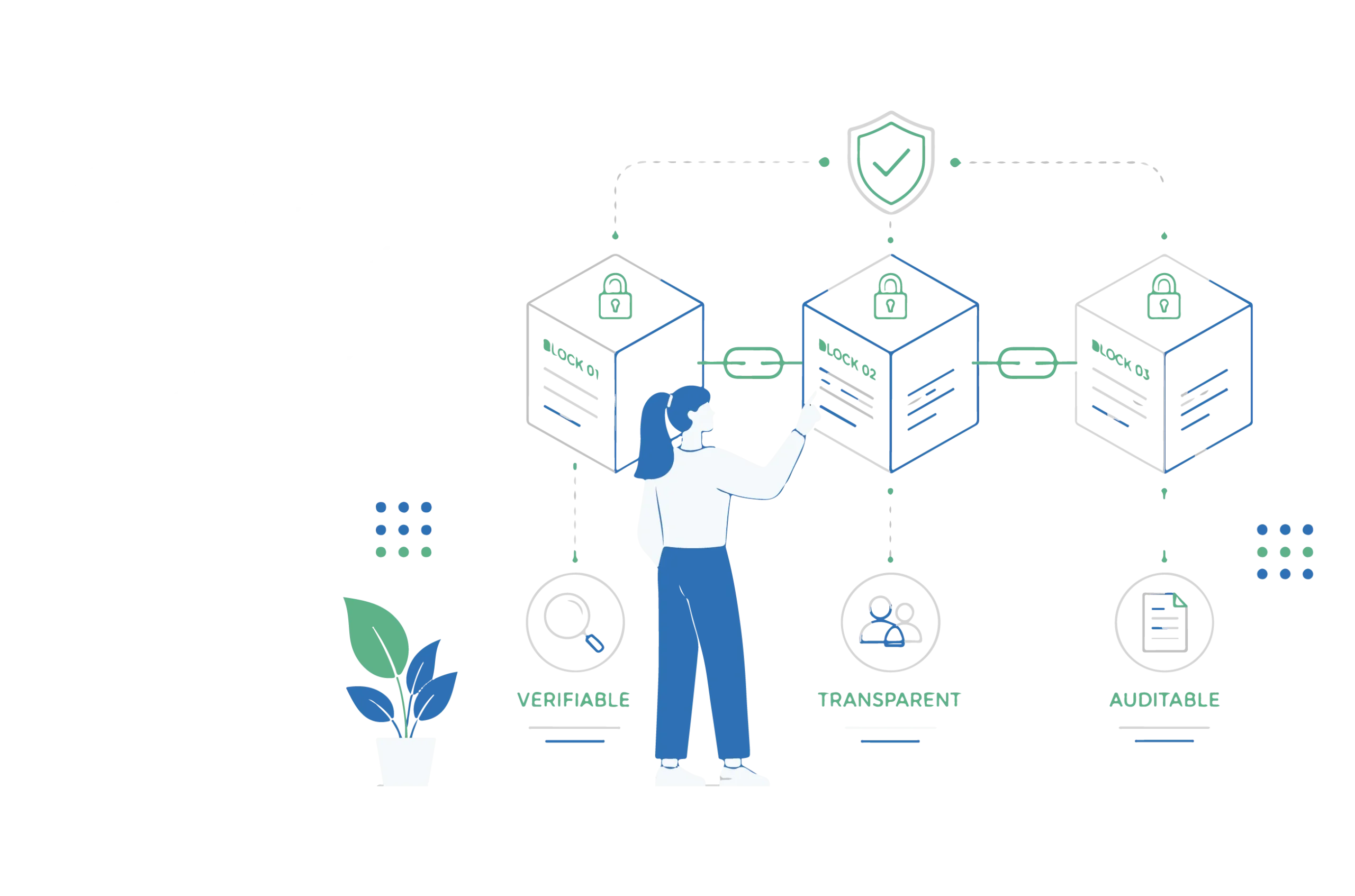 Transparent blockchain illustration