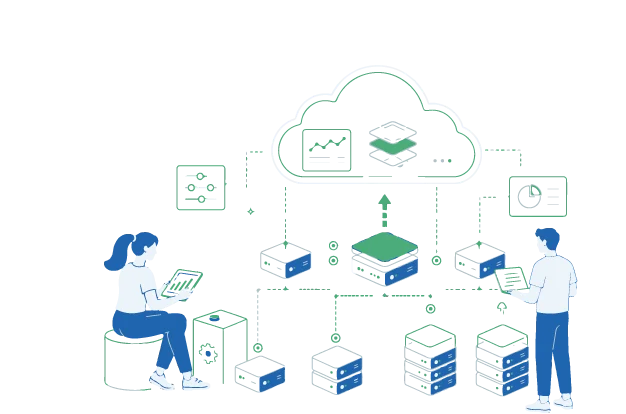 Scalable cloud solutions illustration